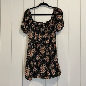 Abercrombie Mini Dress - Black Floral Print